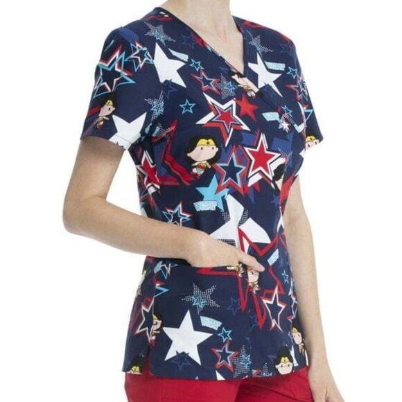 DC Comics Wonder Woman Scrub Top - Plus - Picture 2 of 8